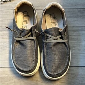 Hey Dude Womens Charcoal Slip-On Loafers